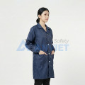 Áo choàng phòng sạch chống bụi, chống tĩnh điện S121, Size M - Màu tím than cúc cài