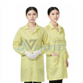 Áo choàng phòng sạch chống bụi, chống tĩnh điện S120, Size M - Màu vàng cúc cài