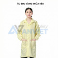 Áo choàng phòng sạch chống bụi, chống tĩnh điện S120, Size M - Màu vàng cúc cài