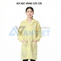 Áo choàng phòng sạch chống bụi, chống tĩnh điện S120, Size M - Màu vàng cúc cài
