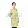 Áo choàng phòng sạch chống bụi, chống tĩnh điện S120, Size M - Màu vàng cúc cài