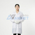 Áo choàng phòng sạch chống bụi, chống tĩnh điện S119, Size M - Màu trắng cúc cài
