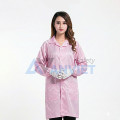 Áo choàng phòng sạch chống bụi, chống tĩnh điện cho công nhân S122, Size M - Màu hồng cúc cài