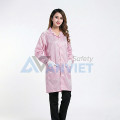 Áo choàng phòng sạch chống bụi, chống tĩnh điện cho công nhân S122, Size M - Màu hồng cúc cài