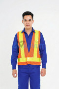 Áo lưới phản quang chữ A cho công nhân, kỹ sư AV66, Màu cam