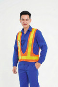 Áo lưới phản quang chữ A cho công nhân, kỹ sư AV66, Màu cam