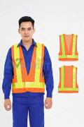 Áo lưới phản quang chữ A cho công nhân, kỹ sư AV66, Màu cam