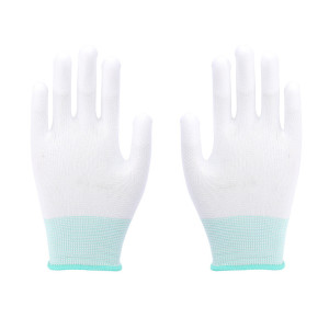 Găng phòng sạch tay sợi Polyester phủ PU đầu ngón, chống tĩnh điện S136
