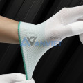 Găng phòng sạch tay sợi Polyester phủ PU đầu ngón, chống tĩnh điện S136