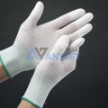 Găng phòng sạch tay sợi Polyester phủ PU đầu ngón, chống tĩnh điện S136