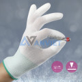 Găng phòng sạch tay sợi Polyester phủ PU đầu ngón, chống tĩnh điện S136