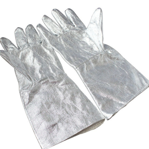 Găng tay chịu nhiệt công nghiệp 500°C sợi Amiang tráng bạc T158