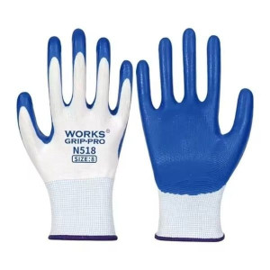 Găng tay chống dầu Works Grip-Pro N518 chống mài mòn phủ cao su T152
