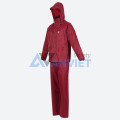 Áo mưa bộ 1 lớp PVC vân chống thấm Thủy Sơn A16, Màu đỏ