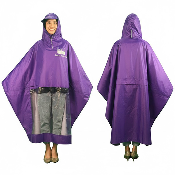 Áo mưa choàng vải dù siêu bền kèm in logo theo yêu cầu A18