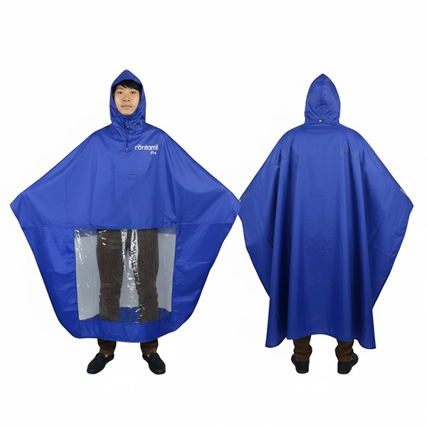 Áo mưa choàng cao cấp, vải dù bền, in logo theo yêu cầu A17