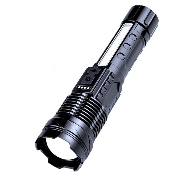 Đèn pin LED cầm tay siêu sáng chống nước nhẹ, chiếu xa, nhiều chế độ sáng D100