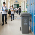 Thùng rác 120L nhựa HDPE cao cấp có bánh xe màu ghi R110