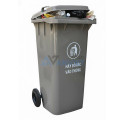 Thùng rác 120L nhựa HDPE cao cấp có bánh xe màu ghi R110
