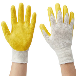 Găng tay sợi phủ cao su vàng T153
