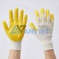 Găng tay sợi phủ cao su vàng T153