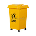 Thùng rác nhựa HDPE 60L 4 bánh, màu vàng R103