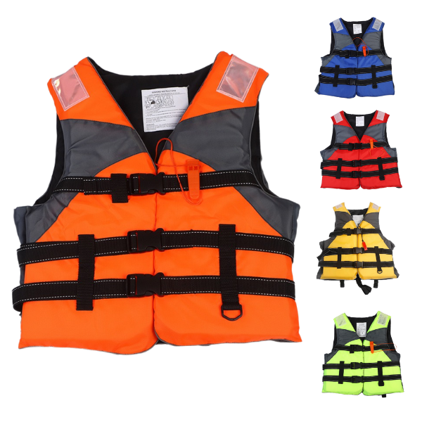 Áo phao cứu hộ phản quang an toàn kèm còi và chịu trọng lượng lớn trên 75kg L107