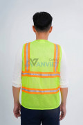 Áo gile lưới phản quang hai màu cao cấp AV35, Màu xanh chuối