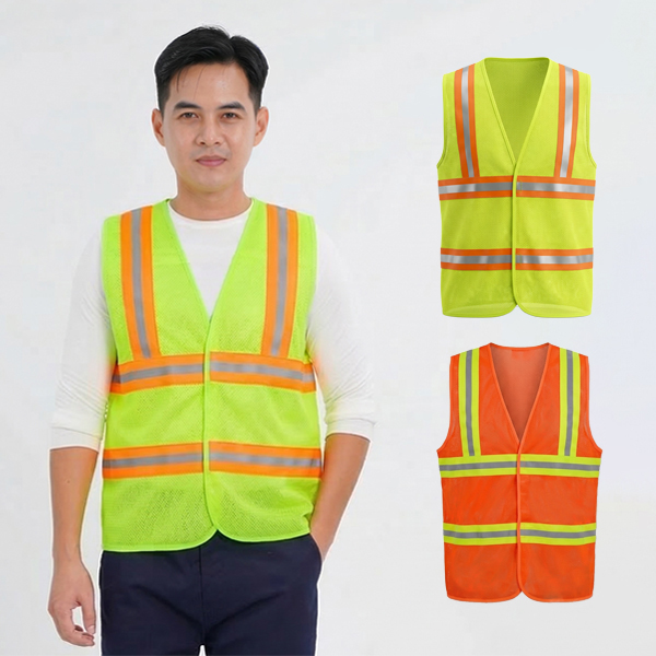 Áo gile lưới phản quang hai màu cao cấp AV35