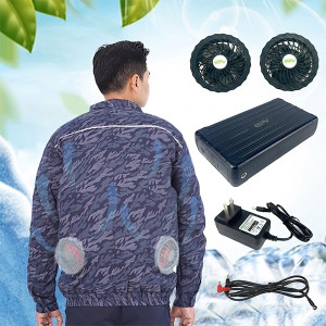 Áo điều hòa hai lớp cao cấp màu xanh loang có dải ghi phản quang Evinz AV11