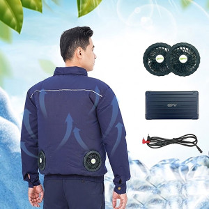 Áo điều hòa hai lớp cao cấp Evinz AV13 màu xanh dương, Size M - Áo + Bộ phụ kiện