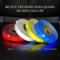 Dây phản quang nhựa bền, chống thấm nước, họa tiết tam giác PQ11, Màu trắng - KT 2.5cm x 50m