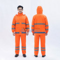 Bộ quần áo mưa phản quang màu cam PVC chống thấm A20, Size XL