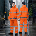 Bộ quần áo mưa phản quang màu cam PVC chống thấm A20, Size XL
