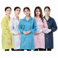 Áo choàng phòng sạch cúc cài chống bụi, chống tĩnh điện cho công nhân thực phẩm S103, Màu xanh - Size M