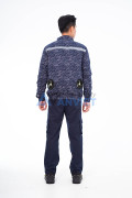 Áo điều hòa hai lớp cao cấp màu xanh loang có dải ghi phản quang Evinz AV11, Size M - Full bộ (áo + pin, quạt)