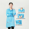 Áo choàng phòng sạch khóa kéo chống bụi, chống tĩnh điện S119, Màu xanh - Size M