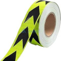 Cuộn decal dán phản quang mũi tên đen nền vàng cảnh báo an toàn V06