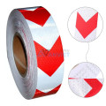 Cuộn decal dán phản quang mũi tên đỏ nền trắng cảnh báo an toàn V08