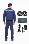 Áo điều hòa hai lớp cao cấp Evinz AV13 màu xanh dương, Size M - Áo + Bộ phụ kiện