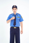 Áo bảo vệ ngắn tay dáng suông sơ vin vải kate silk màu xanh BH04A, Size 4 (M)
