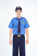 Áo bảo vệ ngắn tay dáng suông sơ vin vải kate silk màu xanh BH04A, Size 4 (M)