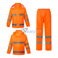 Bộ quần áo mưa phản quang màu cam PVC 2 lớp chống thấm A20, Size XL