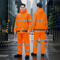 Bộ quần áo mưa phản quang màu cam PVC 2 lớp chống thấm A20, Size XL