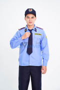 Quần áo bảo vệ dài tay bo đai cao cấp màu xanh, áo kate hàn và quần vải casmer BH01, Size 5 (L)