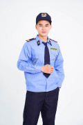 Quần áo bảo vệ dài tay bo đai cao cấp màu xanh, áo kate hàn và quần vải casmer BH01, Size 5 (L)