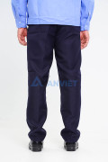 Quần áo bảo vệ dài tay bo đai cao cấp màu xanh, áo kate hàn và quần vải casmer BH01, Size 5 (L)