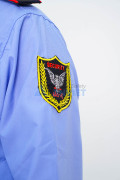 Quần áo bảo vệ dài tay bo đai cao cấp màu xanh, áo kate hàn và quần vải casmer BH01, Size 5 (L)