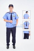 Quần áo bảo vệ ngắn tay bo đai thoáng mát, áo kate hàn và quần vải casmer BH02, Size 5 (L)