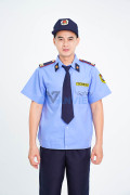 Quần áo bảo vệ ngắn tay bo đai thoáng mát, áo kate hàn và quần vải casmer BH02, Size 5 (L)